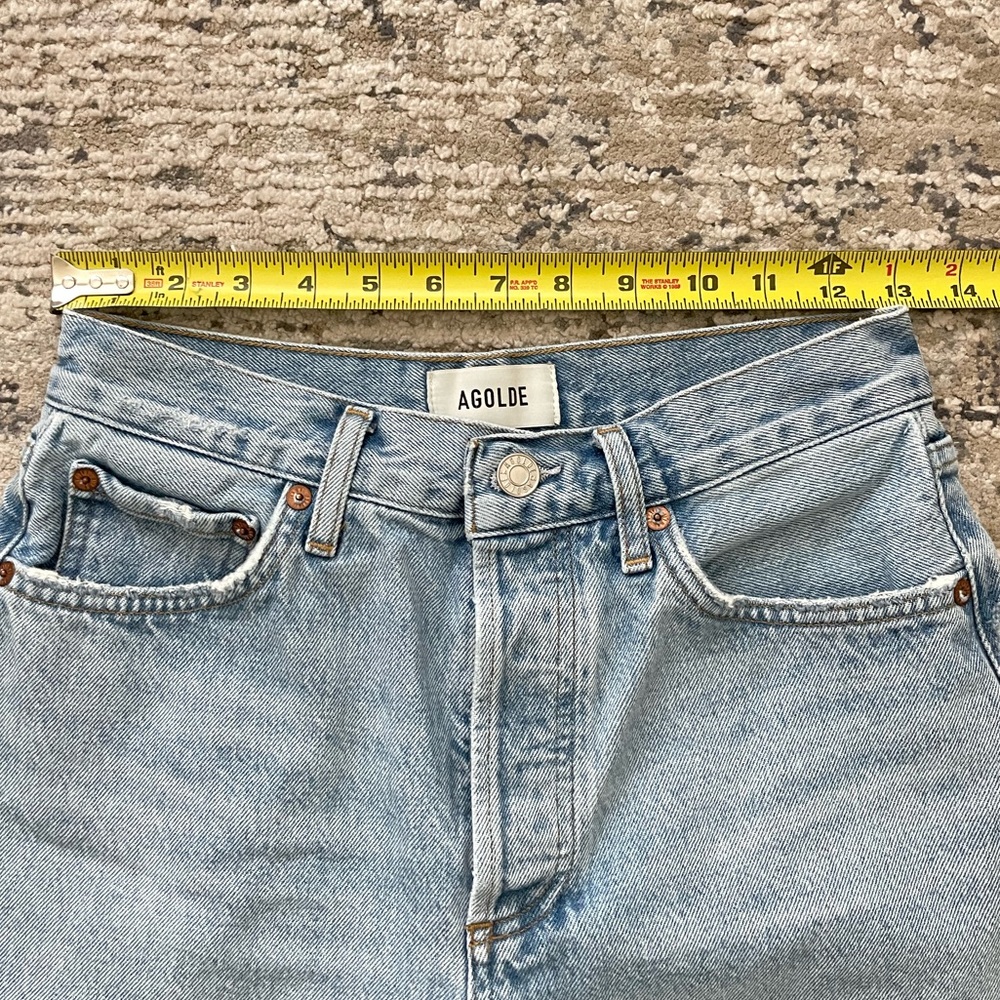 AGOLDE Dame High Waist Mid Length Relaxed Baggy Denim Shorts Size 25 - Picture 8 of 10
